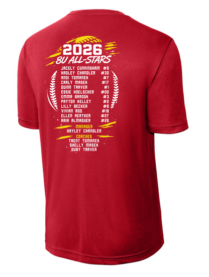 8U Softball All-Stars Fan Shirt