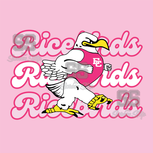 RICEBIRDS PINK OUT (AND RED) CREWNECK